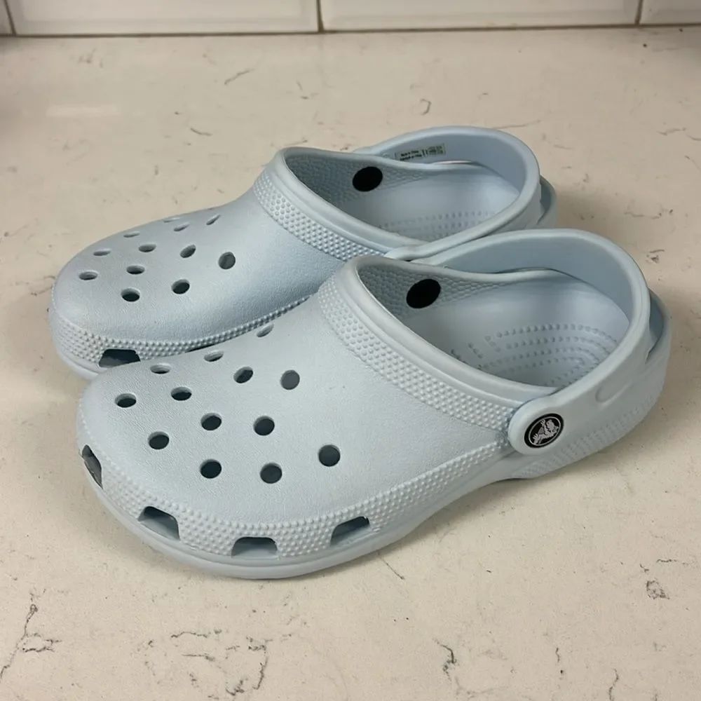 Crocs Classic Clog Light Blue Rubber Shoes Unisex Adult M5 / W7